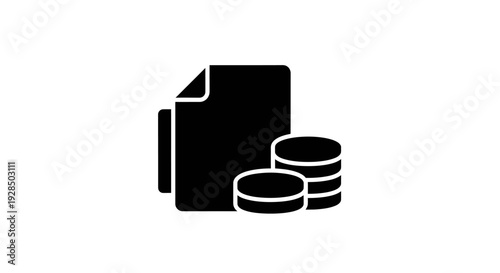 Financial Document with Coins Illustration for Budget Planning