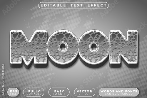 Moon Night Lunar Vector Fully Editable Smart Object Text Effect