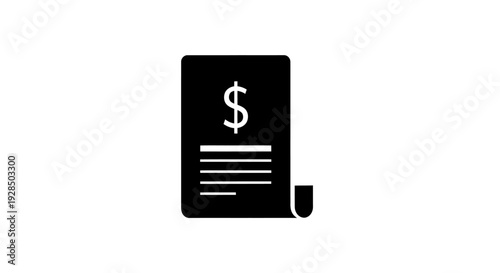 Digital credit card bill on mobile device with dollar sign