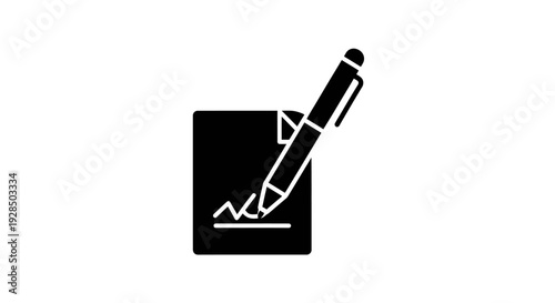 Icon of Writing Pen and Paper for Creativity or Documentation