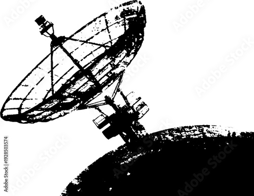 Abstract grunge stencil style ais antenna whip silhouette design