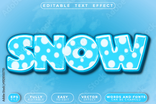 Snow Winter Frost Vector Fully Editable Smart Object Text Effect