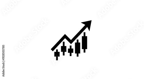 Graph with Upward Trending Line and Arrow for Growth and Success