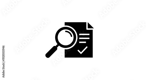 Magnifying glass examining a document with checklist