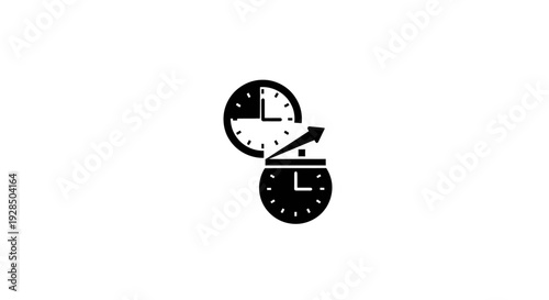 Abstract Clock Illustration with Time and Gears
