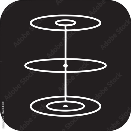 Abstract atom icon with orbiting electrons presents modern technology and science concepts