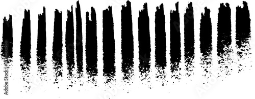 Abstract grunge barcode pattern in high contrast stencil style for modern design