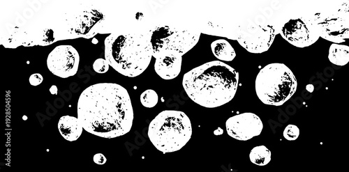 Abstract barley pearl design in high contrast stencil style for creative projects