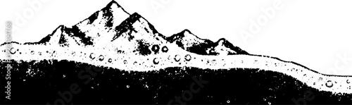 High contrast beer foam crest with abstract grunge stencil style for design