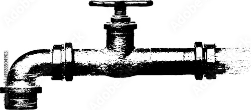 High contrast bilge pump strainer stencil design for nautical decor