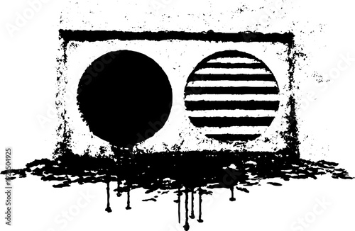 Abstract high contrast bilge blower vent stencil art for nautical design