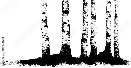 Abstract birch bark lenticels in high contrast stencil style for nature-inspired designs