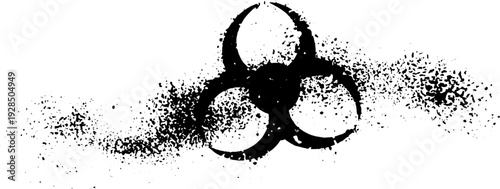 Biohazard symbol in stencil style with high contrast grunge for hazard warning design