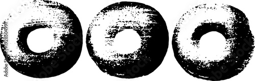 Abstract donut silhouette design in high contrast stencil style for creative art projects