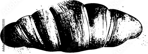 Sliced bread loaf in high contrast stencil style for vintage design and decor