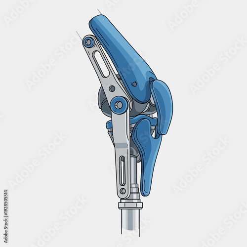 Artistic Representation of a Modern Prosthetic Knee Joint with Detailed Mechanical Features