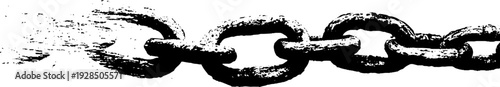Broken chain link in high contrast stencil style for abstract design