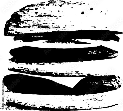Abstract high contrast stencil burger design for culinary art projects