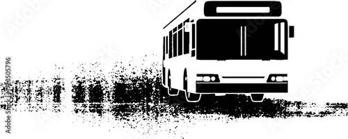 Abstract stencil style bus route sign with high contrast design