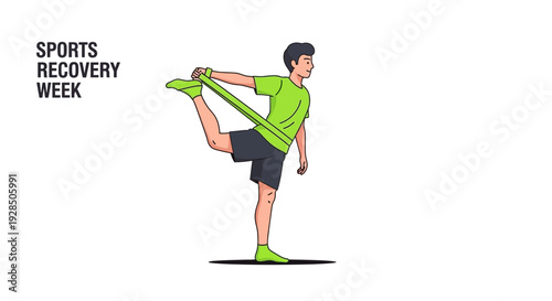 Athlete Performing Leg Exercise for Sports Recovery Week with Resistance Band