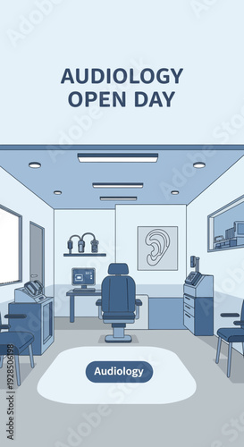Audiology Clinic Open House Promotional Material Featuring Modern Hearing Care Services