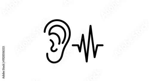 Auditory Perception: Conceptual Illustration of Hearing And Soundwave Representation
