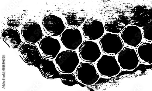 Catalyst honeycomb stencil with high contrast abstract design for art projects