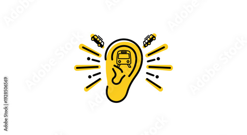 Auditory Transportation Concept Depicting Sounds of Trains And Road Vehicles