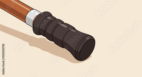 Baseball Bat Grip Close Up Isolated On Plain Background With Shadow Showing Details