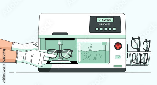 Automated Eyeglass Cleaning and Sanitizing Process Using Advanced Technology Solutions