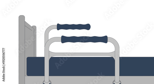 Bed Rails for Elderly and Handicapped People: Safety and Support Illustration