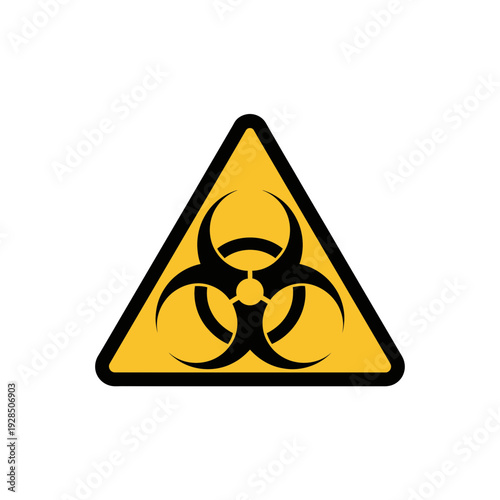 Biohazard Warning Sign: A Graphic Representation of Hazardous Material Symbols in Yellow and Black