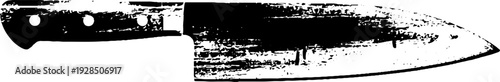 Chef knife silhouette in high contrast stencil style for culinary design