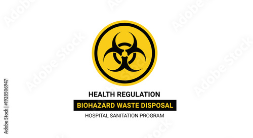 Biohazard Warning Sign for Safe Disposal and Health Regulation Compliance