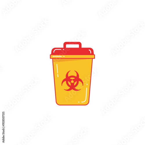 Biohazard Waste Container Illustration: A Vibrant Visual Representation for Medical Safety Protocols