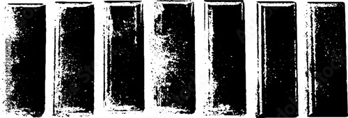 Chocolate bar stencil design with high contrast score lines for retro art projects