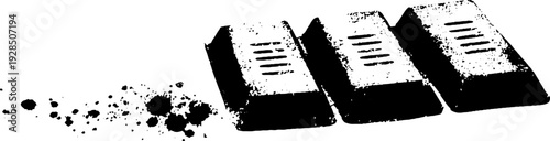 Abstract chocolate bar stencil with high contrast for creative design projects