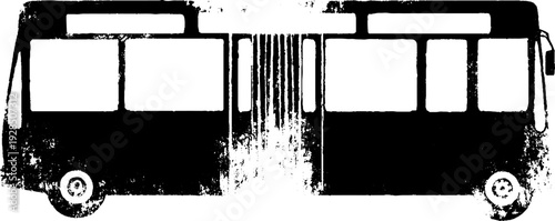 Urban city bus abstract design in high contrast stencil style for print and poster