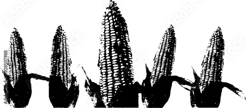Abstract corn kernel grid in high contrast stencil style for decorative prints and design