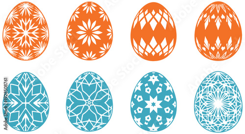 Vibrant Easter eggs with intricate patterns and designs for decoration