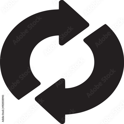 Dynamic circular arrows symbolize refresh, repeat, and continuous process for modern business.