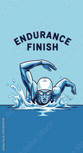 A Swimmer's Determined Stroke Illustrates Endurance and Achievement in the Water