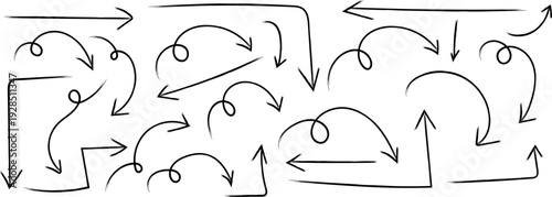 A complex network diagram with arrows and curved lines