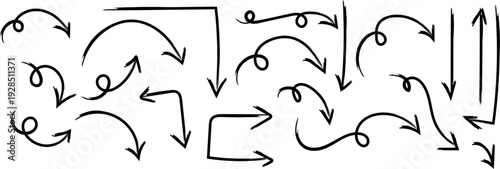 A collection of various arrows and pointers in different directions and styles