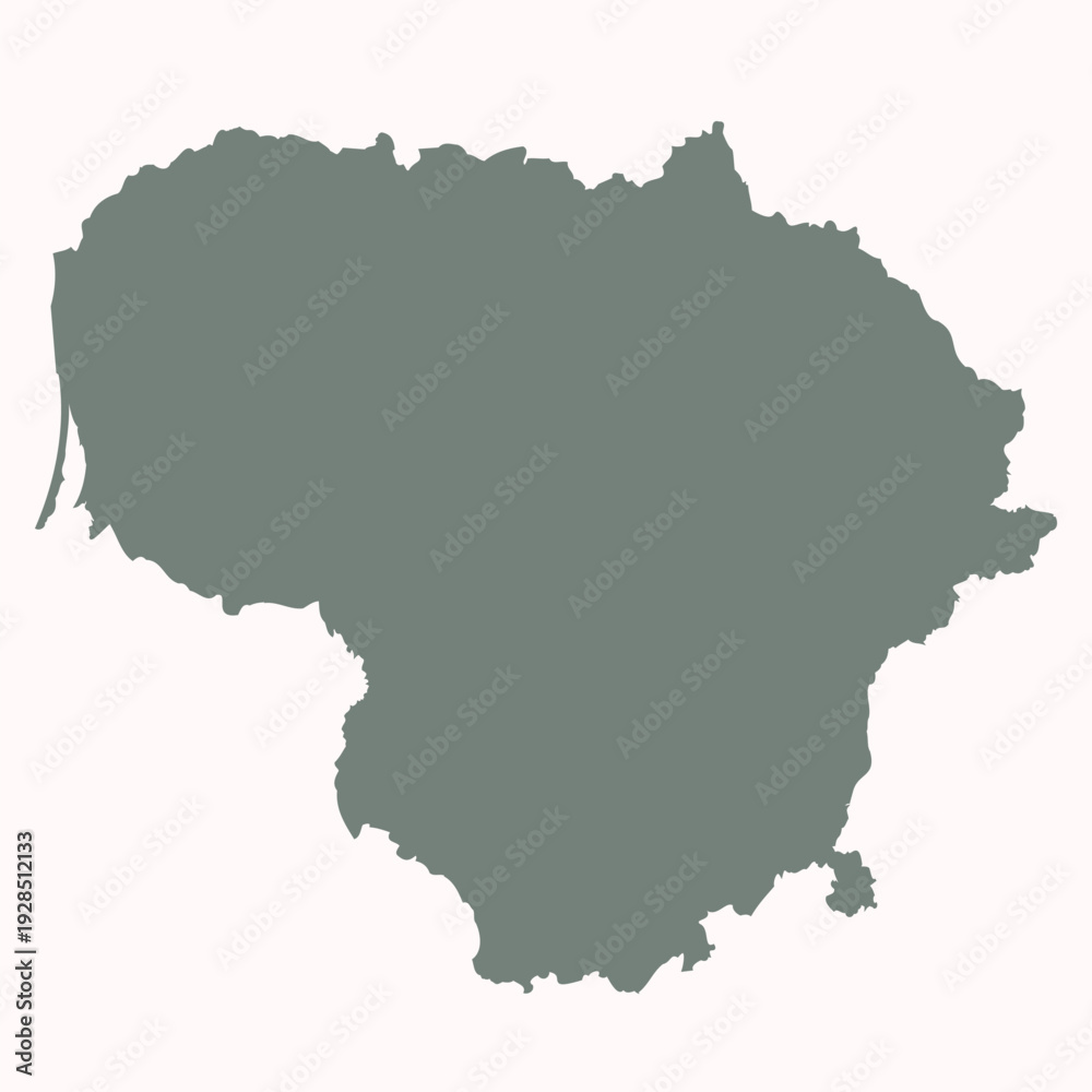 Obraz premium Detailed Map of Lithuania With States and Cities