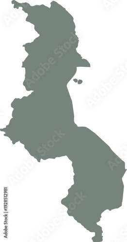 Flat Simple Malawi Vector Map