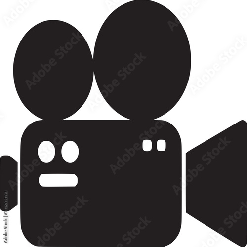 Retro movie camera icon for a vintage cinema feel, perfect for film buffs and creative projects