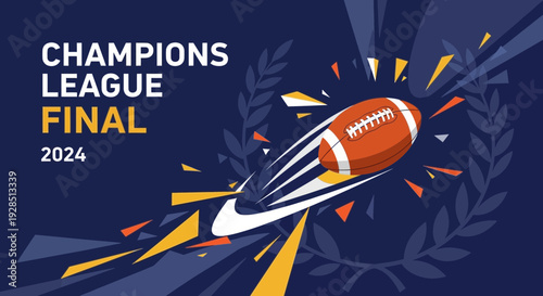 American Football Champions League Final 2024 Emblem Design With Abstract Elements