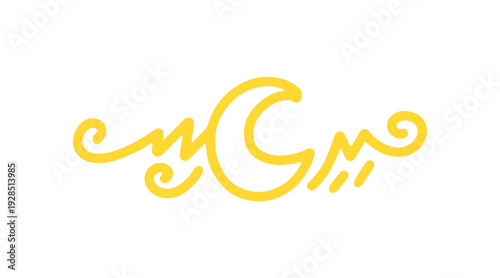 hand drawn moon line