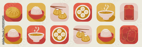 Clean Lunar New Year mobile icon set – Great for app developers, digital interface design, or tech-themed marketing.